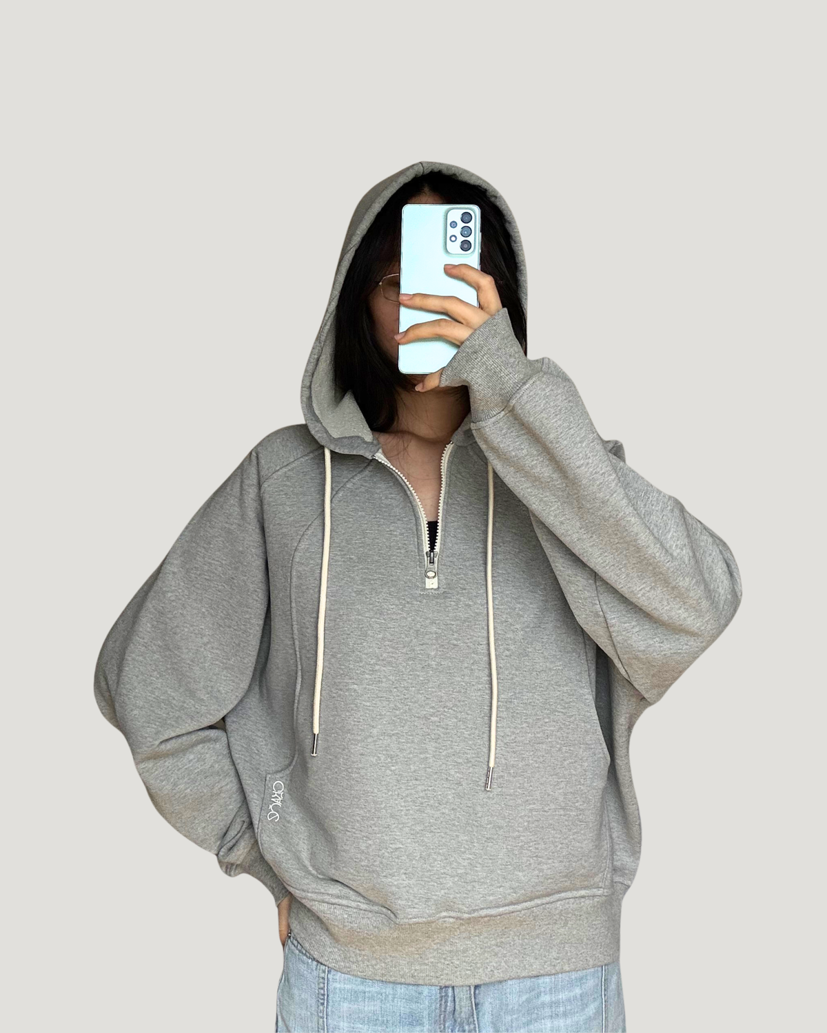 GRACE 03 HALF-ZIP HOODIE (unisex)