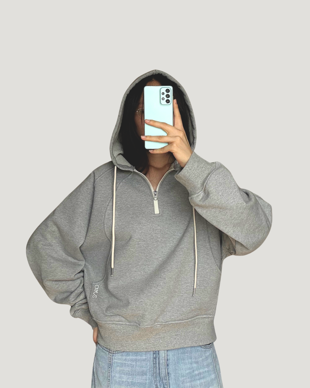 GRACE 03 HALF-ZIP HOODIE (unisex)